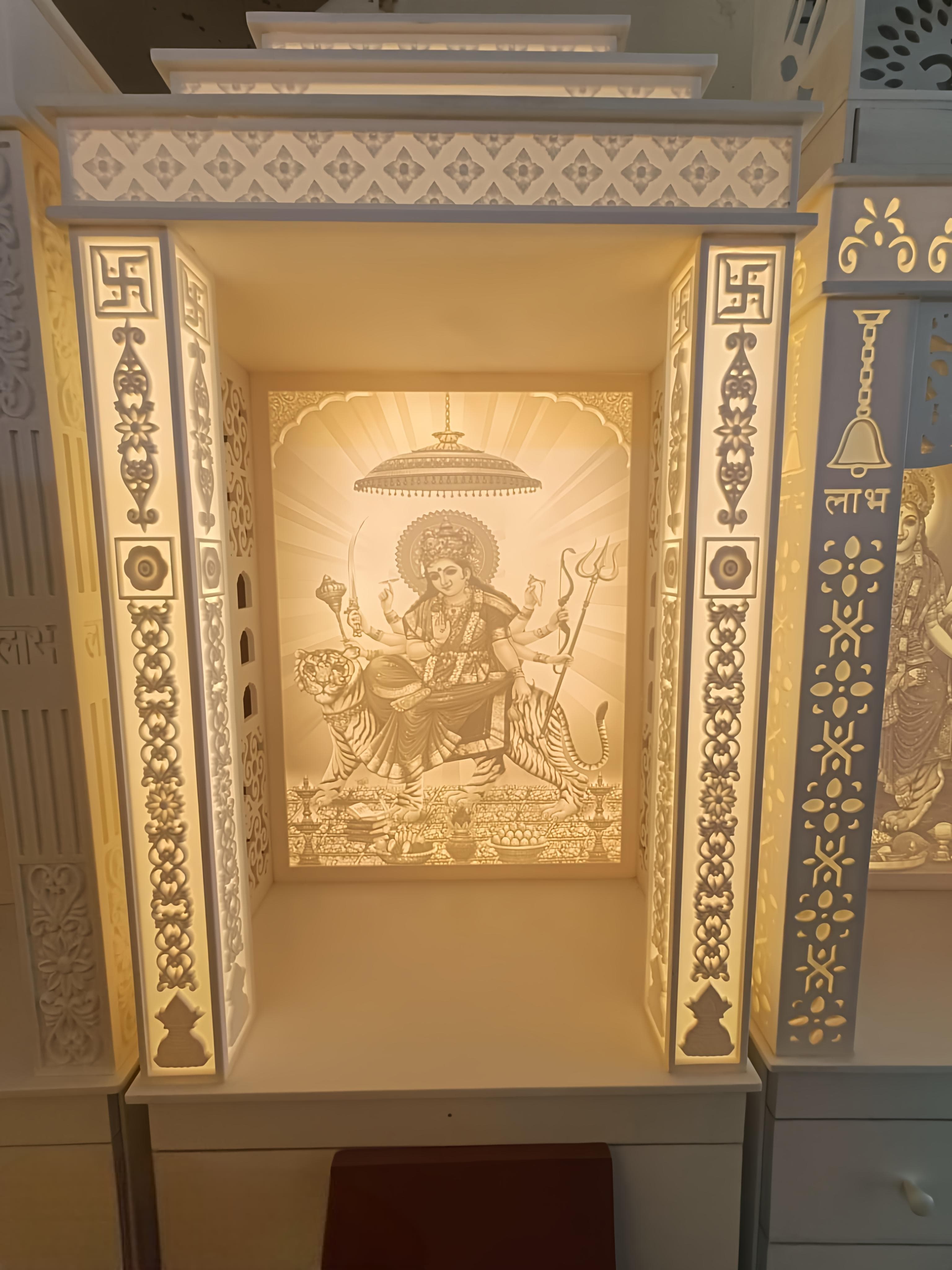 Classic White Corian Mandir — Delhi