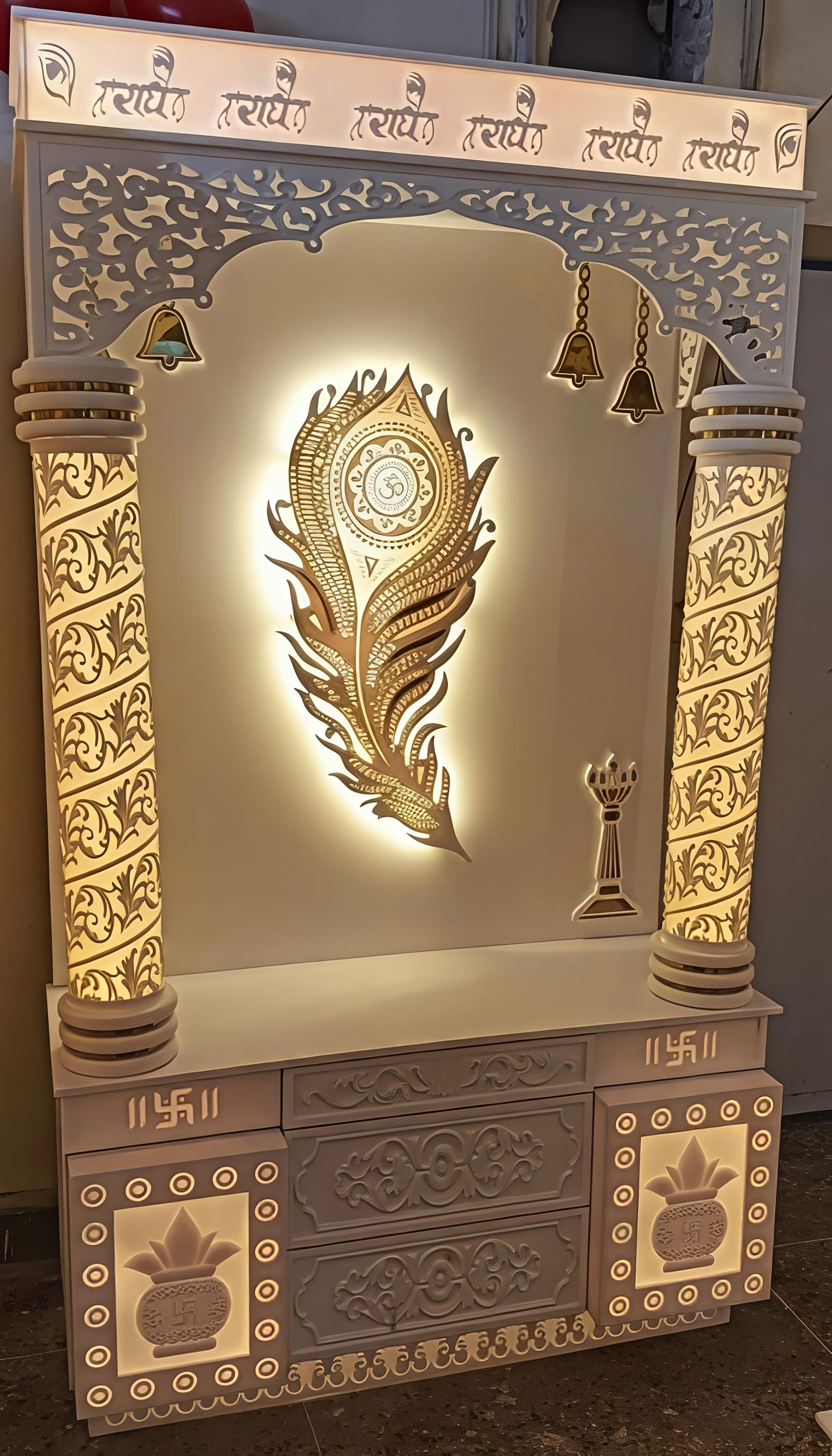 Backlit Corian Panel Mandir — Noida