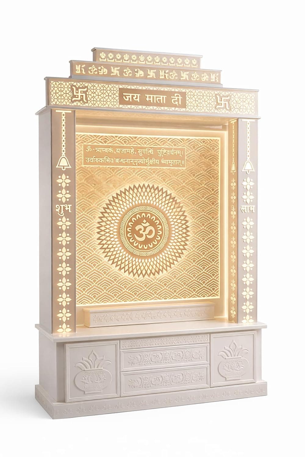Fully Custom Mandir - Bespoke design service with your choice of materials, sizes, and styles